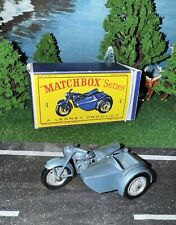 MATCHBOX LESNEY NO. 4 TRIUMPH T110 MOTORCYCLE W/SIDECAR Re-Created Box  Die Cast, used for sale  Shipping to South Africa