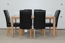 WILLIS & GAMBIER HADLEIGH, OAK & GLASS DINING TABLE & 6 BLACK DINING CHAIRS for sale  Shipping to South Africa