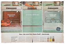 General Electric 1963 horno autolimpiable doble multicolor estampado vintage Ad-CRC2 segunda mano  Embacar hacia Argentina