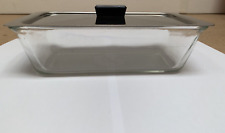 Hostess Trolley  Replacement Glasbake J522 Clear Glass Dish Stainless Steel Lid, used for sale  Shipping to South Africa