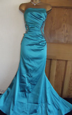 Lovely ❤️£85 JANE NORMAN turquoise bead Evening Mermaid Long Dress Size 8 10, used for sale  Shipping to South Africa