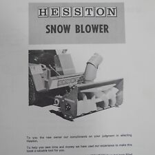 Hess snowblower manual for sale  Delevan