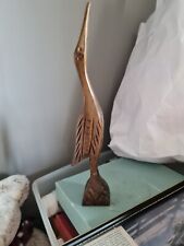 Carved wooden crane for sale  PRESTON