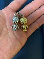 Mini chaveiros berloque folheados a ouro e prata Bape Baby Milo 2x comprar usado  Enviando para Brazil
