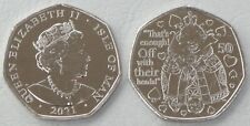 Wyspa Man / Wyspa Man 50 pensów Specjalna moneta 2021 Królowa Serca Unz, używany na sprzedaż  Wysyłka do Poland