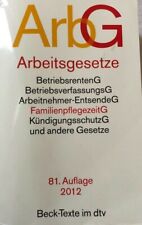 Arbeitsgesetze auflage 2012 gebraucht kaufen  Zepernick