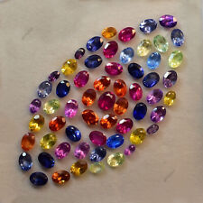 16 Pcs Natural Mix Color Sapphire CERTIFIED Gemstone Oval Lot 7x5 MM for sale  Shipping to South Africa