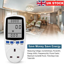 UK Plug Electricity Power Consumption Meter Energy Monitor Watt Kwh Analyzer LCD for sale  UK