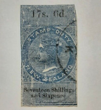 (NZL-133e) NOVA ZELÂNDIA 1867 QV SELO IMPOSTO Receita FISCAL POSTAL 17/6 Azul e Preto comprar usado  Enviando para Brazil