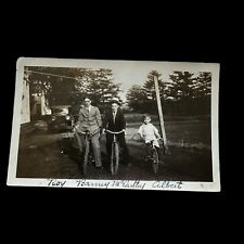 Vintage Found Photo Identified Well Dressed Men Bicycle Boy Riding Tricycle for sale  Shipping to South Africa