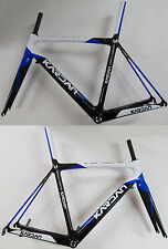 Quadro de bicicleta de estrada Kardan carbono 1250 gramas azul-branco L 21 11/16 polegadas com garfo comprar usado  Enviando para Brazil