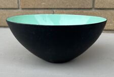 Used, Vintage Krenit Herbert Krenchel MCM Danish Matte Black Turquoise Enameled Bowl for sale  Shipping to South Africa