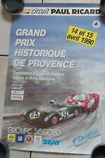 Ancienne AFFICHE GRAND-PRIX HISTORIQUE DE PROVENCE 1990 CIRCUIT PAUL RICARD VHC d'occasion  Villars-sur-Var