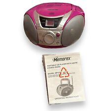 Radio CD estéreo Memorex boombox portátil AM/FM rosa MP3112-40 2001 de colección Y2K segunda mano  Embacar hacia Mexico