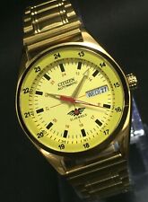 Reloj de pulsera Citizen automático para hombre 21 joyas enchapado en oro hecho en Japón-renovado segunda mano  Embacar hacia Mexico