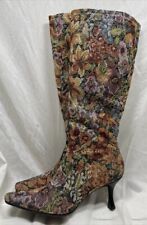Diba Women's Size 8 Pair of Calf High Tapestry Material High Heeled Boots Shoes for sale  Shipping to South Africa