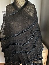 Antigo tule de renda francês vitoriano com plumetis e fitas de cetim para uma saia 200" comprar usado  Enviando para Brazil