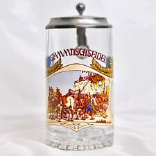 Stammtischseidel Glass Beer Stein Lidded Mug Barware Germany Vintage for sale  Shipping to South Africa