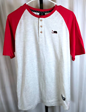 Roupas masculinas de hóquei Gongshow estilo de vida cinza/vermelho camiseta botões tamanho G, usado comprar usado  Enviando para Brazil