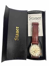 Stauer Men's Rose Gold Dial Leather Strap Quartz Watch 20390 New Battery for sale  Shipping to South Africa