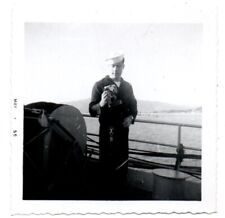 Bonito Homem Marinha Marinheiro Câmera Fotógrafo Barco Foto Instantânea Vintage comprar usado  Enviando para Brazil