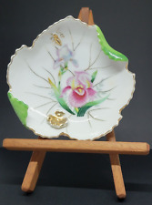 Usado, Prato de folhas florais vintage japonês órion porcelana íris pintado à mão com animais dourados comprar usado  Enviando para Brazil