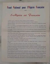 Tract propagande algerie d'occasion  Paris XVII