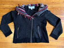 Cardigã suéter feminino Curio Anthropologie grande preto gola capuz gola cachecol, usado comprar usado  Enviando para Brazil