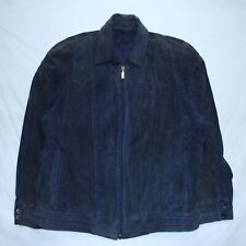 Used, Vintage ZILLI FRANCE Suede Leather Jacket Mens Medium Blue Silk Lined Vintage for sale  Shipping to South Africa