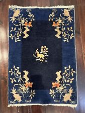 Alfombra vintage anudada a mano 100 % lana persa de área oriental persa azul 2 ft x 3 ft, usado segunda mano  Embacar hacia Argentina