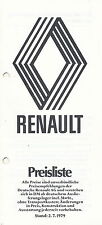 Renault preisliste 1979 gebraucht kaufen  Gladbeck
