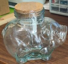 Used, Vintage  7" x 8" x 5" Pig Shaped Clear Glass Jar Canister, Cookie Jar, 1 1/2 Qt for sale  Zebulon