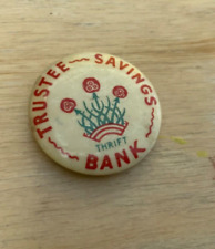 Vintage Trustee Savings Bank Przypinka Badge Bankowość Pieniądze Pamiątki finansowe TSB na sprzedaż  Wysyłka do Poland