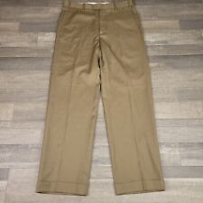 Pantalones Zanella para Hombre 32X30 Marrón Lana Todd Pantalones Frontales Planos Completos Puños Italia, usado segunda mano  Embacar hacia Argentina