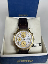 Vintage SEIKO Relógio de Pulso de Quartzo Temporizador Mundial Era dos Descobrimentos 5T52-7A19 com Caixa comprar usado  Enviando para Brazil