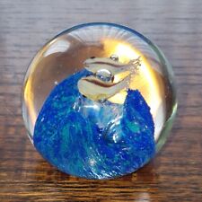 glass fish blue paperweight for sale  BRIGHTON
