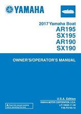 Yamaha Owners Manual Book 2017 Yamaha Boat AR195, SX195, AR190 & SX190 for sale  Shipping to South Africa