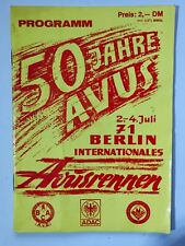 Carreras de autos y motocicletas AVUS (Alemania) 1971 programa 2 de julio segunda mano  Embacar hacia Argentina