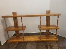 Retro Multi Tier Wood Hanging Wall Shelf Vintage Spindle Oak 24x14" for sale  Shipping to South Africa