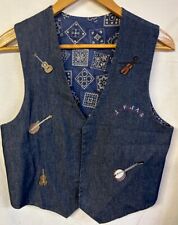 Colete de música Bluegrass vintage tamanho 40 jeans azul banjo violino bandolim, usado comprar usado  Enviando para Brazil