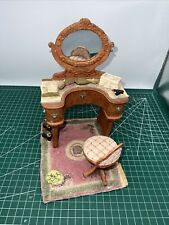  Dollhouse Section Boudoir Victorian Vanity & Chair  Rug and Accessories Resin  for sale  Shipping to South Africa