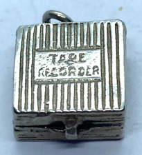 Vintage Sterling Silver Bracelet Charm Opening Reel to Reel Tape Recorder for sale  Shipping to South Africa