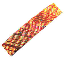Barrette de pelo dicroico 3,5" 90 mm rojo cobre naranja vidrio fundido ondulado ondas segunda mano  Embacar hacia Argentina