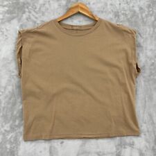 Camisa para mujer Nuuds M bronceada canela musculosa manga gorra camiseta algodón calce relajado segunda mano  Embacar hacia Mexico