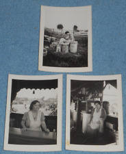 Used, 3 Vintage Photos Older Ladies Country Rural Potato Peeling Tractors & Tents? for sale  Shipping to South Africa