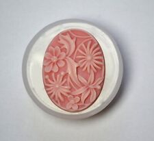FLORAL CAMEO SILICONE mold pendant mould sugarcraft polymer clay resin , used for sale  Shipping to South Africa