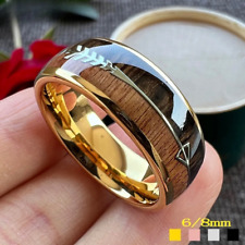 8mm Tungsten Ring for Men & Women Arrow Inlay Ring Band Tungsten Engagement Ring for sale  Shipping to South Africa