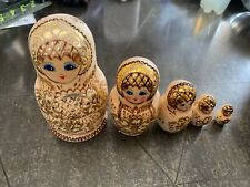 Usado, Lindo conjunto de 5 bonecas Babushka de madeira feitas à mão comprar usado  Enviando para Brazil