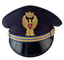 De colección Roma Italia Gorra de Policía Uniforme 8 Puntos Sombrero Correas Azules y Doradas Talla 58 segunda mano  Embacar hacia Argentina