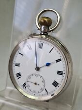 Usado, Antiguo reloj de bolsillo plata sólida para caballeros 1910 funcionando Ref3386 segunda mano  Embacar hacia Argentina